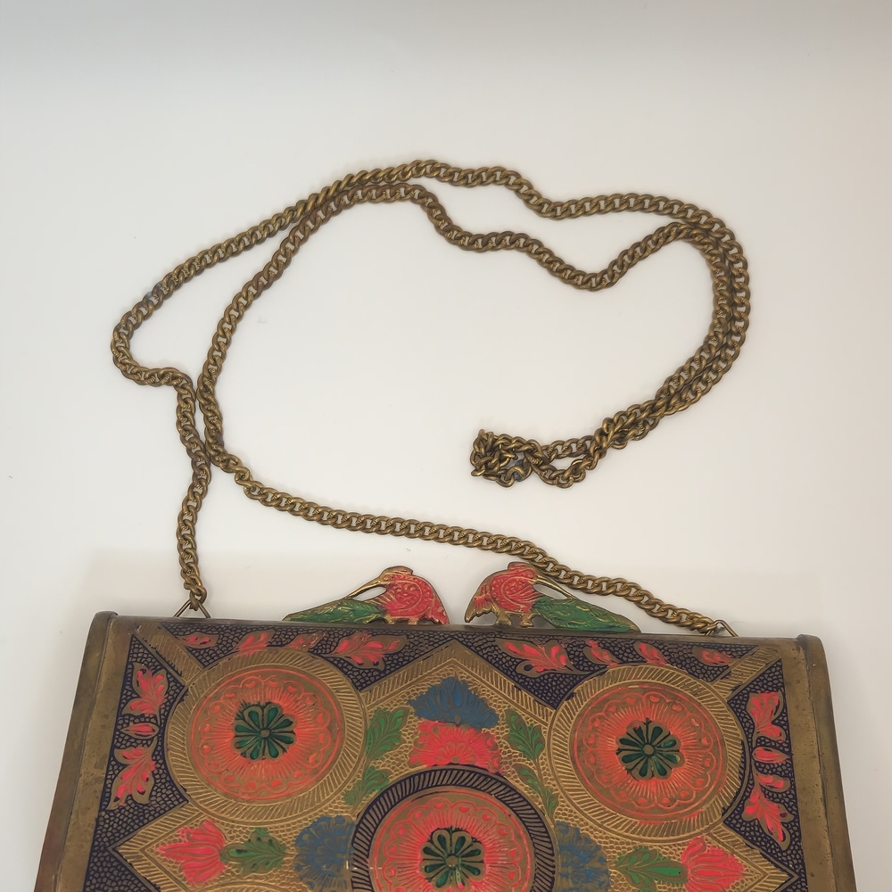 Artistic Multicolor Crossbody Bag with Chain Strap